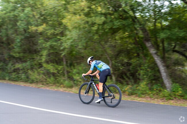Veloway’s 3-mile bicycle track sits a short drive from Sendera.