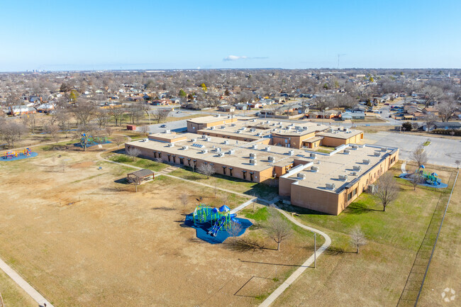 Cooper Elementary in Tulsa has plenty of green space for children to run.