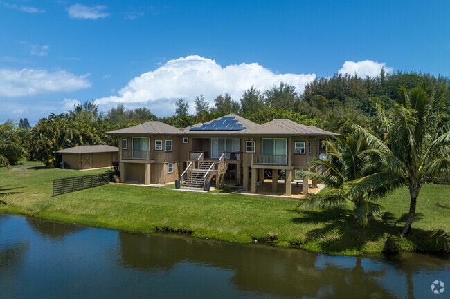 Many homes in Hanalei are designed to blend seamlessly with the lush, tropical landscape.