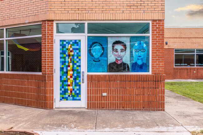 Bryson Elementary School proudly displays its students artwork.