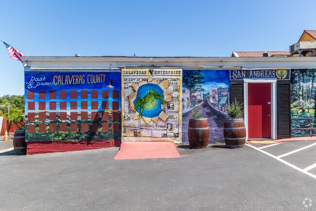 The city of San Andreas, California, is full of colorful wall art.