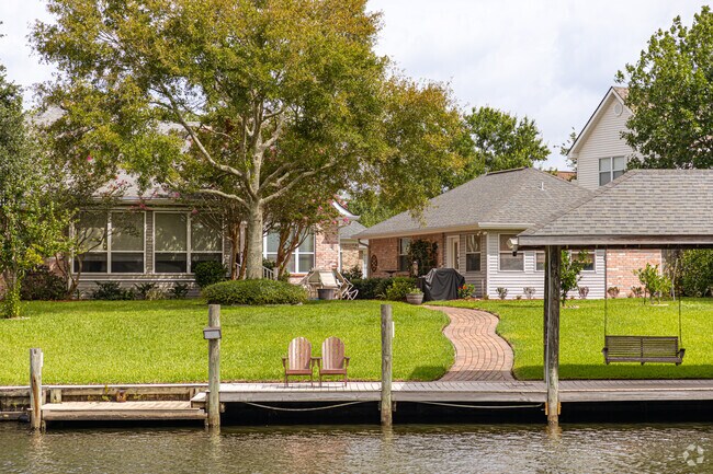 Most homes in Eden Isle sit on the water.