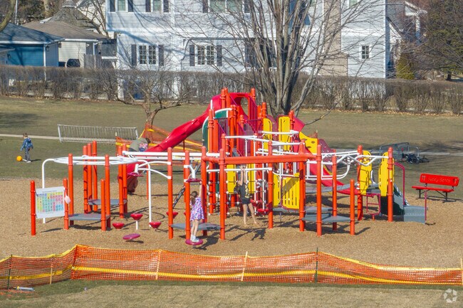 The playground at Field Park is very popular with kids of the neighborhood.