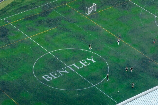 Students can play soccer or football on the expansive grass fields at Bentley Upper.