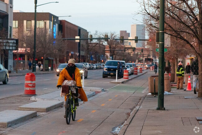Bike commuters will enjoy the special bike lane on South Broadway.