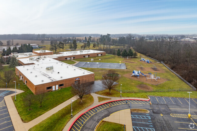 Bishop Elementary aerial.