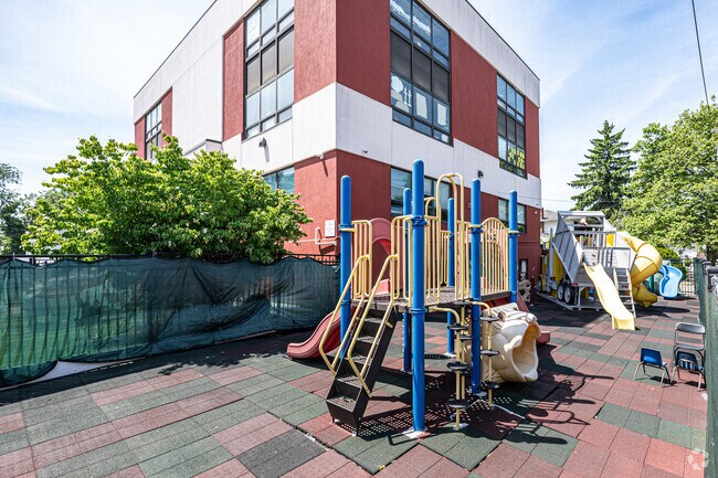 Yeshiva Of South Shore main playground offers a large jungle gym in Woodmere.