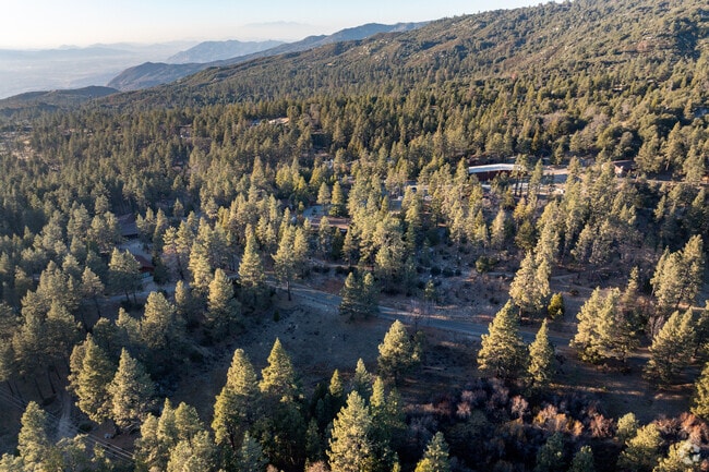 A sprawling aerial view of Idyllwild Arts Academy.