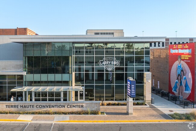 The Larry Bird Museum is located just outside the First Street-Riverfront.
