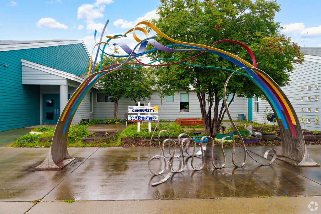Williwaw Elementary has a colorful spot to park your bike.