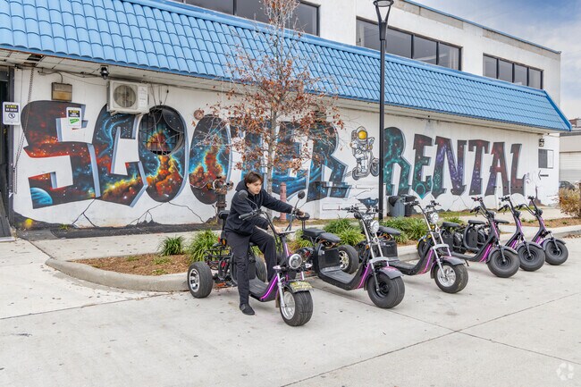 Zip around East Downtown on a scooter by renting one with ERYD Houston Scooter Rentals.