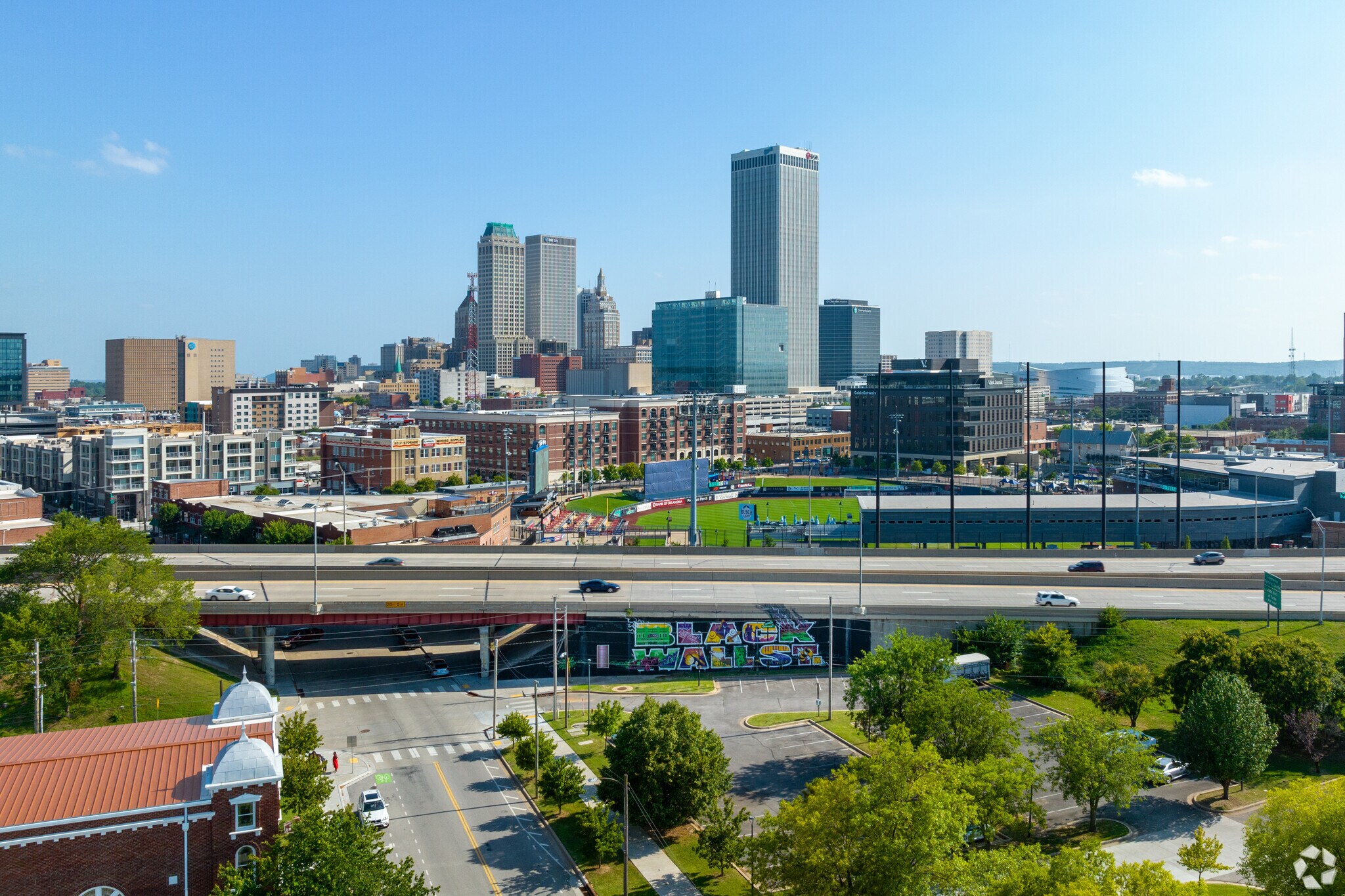 Downtown Tulsa is located approximately 12 miles from Brookwood.