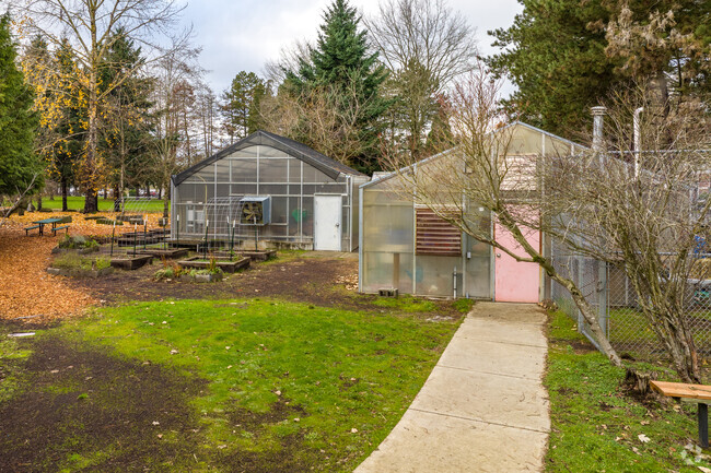 Greenhouse sit behind the  Lewis And Clark High School in Bagley Downs.