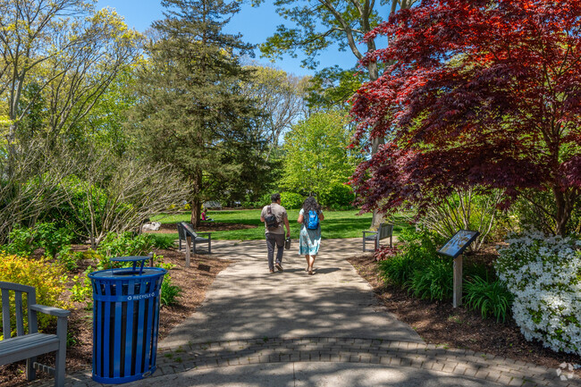 Take a stroll through the pristine gardens of Sachem Public Library in Holbrook.