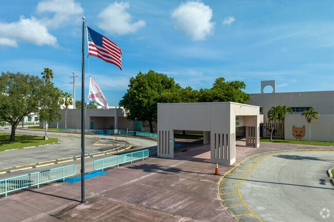 West Hollywood Elementary proudly flying the stars and stripes flag.
