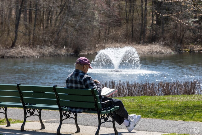 Relax near the pond at Veterans Park in Hazlet.