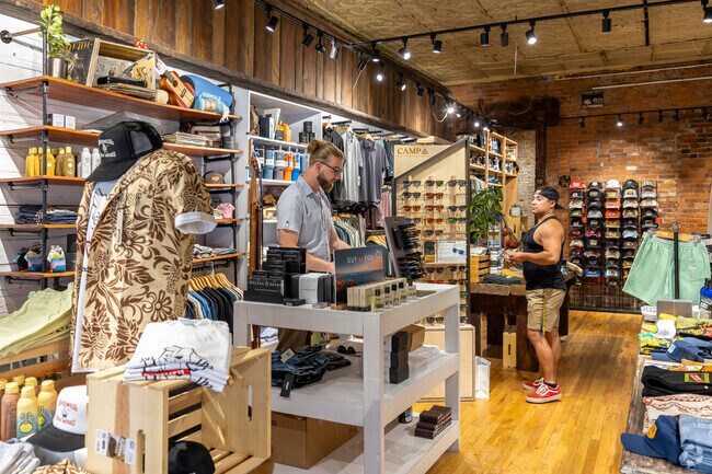 Pick up some hip apparel at Rooster Bus, near Cherry Hill.