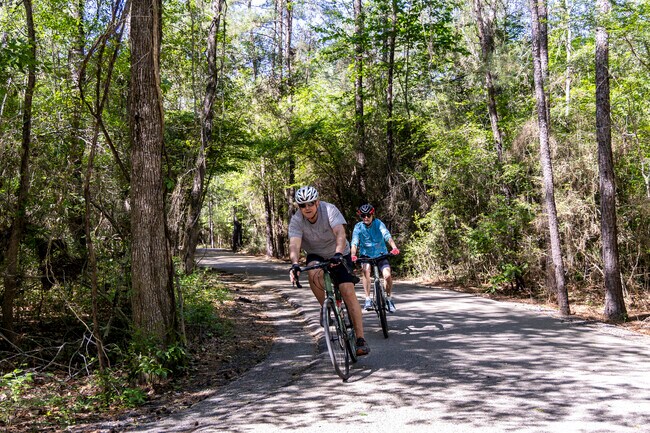 Bikers have miles of trails to ride on at the Spring Creek Greenway in Legends Ranch.