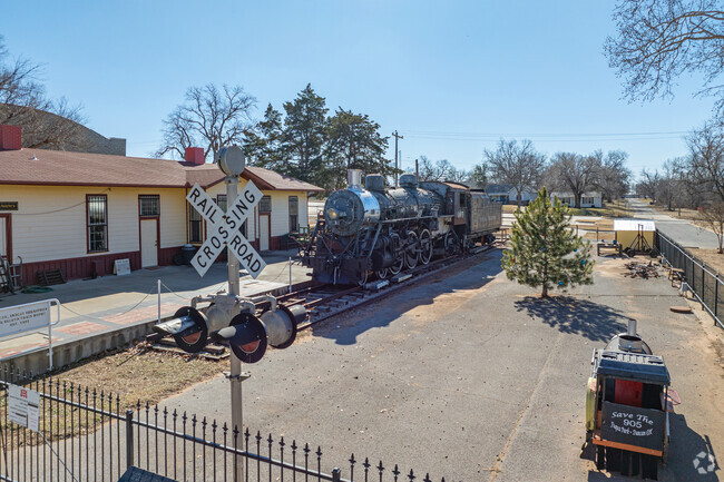At Fuqua Park East you can find a train themed play area.