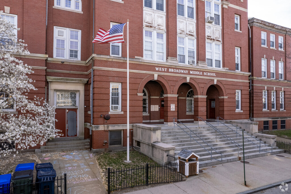 The West Broadway Middle School Combines Classical Motifs in The Building in The West End Providence Neighborhood