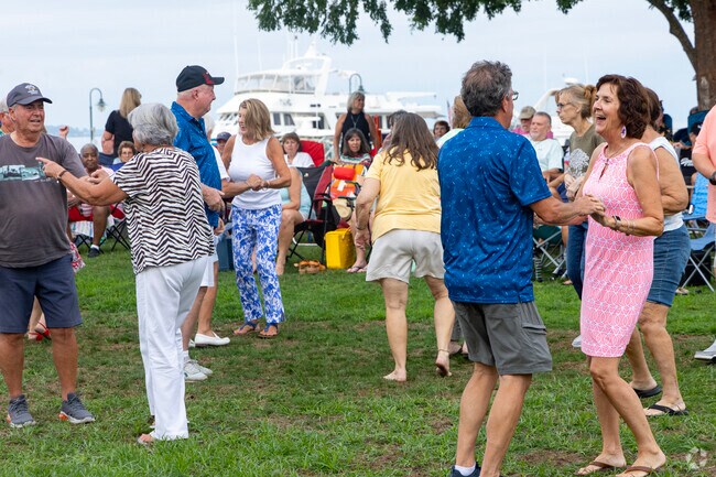 The crowd in Yorktown is lively and ready to dance during the Sounds of Summer event.
