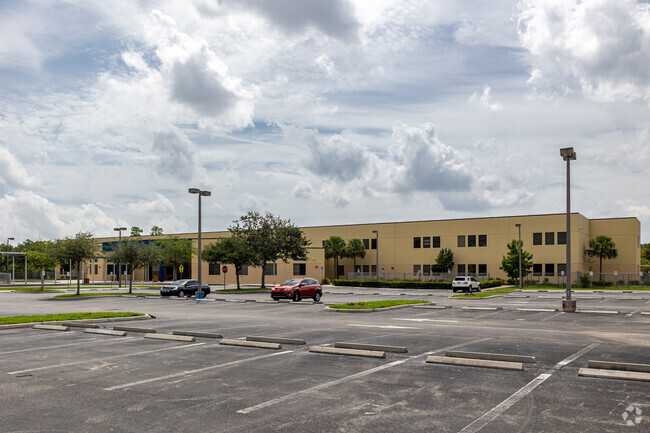 Mike Davis Elementary has a large building with ample parking.