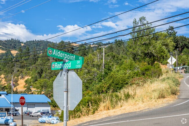 There is only one 2-laned road to access the community of Alderpoint.