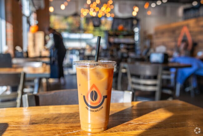 Oder a delicious iced coffee from Pressed Cafe in Southwest Nashua, NH.