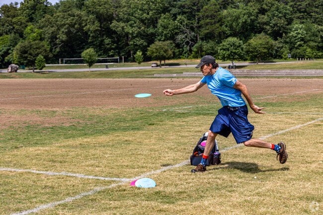 Victor Ashe Park’s open layout draws disc golf enthusiasts from across Amherst.