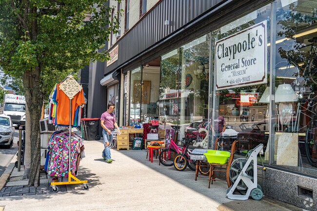 Residents leisurely stroll the streets of Lehighton with its many local shops.