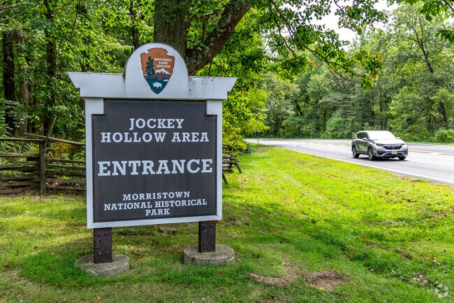 Jockey Hollow was the site of an encampment made by George Washington's army in the winter of 1779, and is now maintained as a historical site for Harding residents and visitors to enjoy.