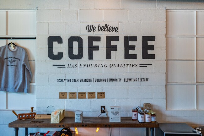 Brick & Mortar Coffee is a popular spot for a coffee and more in the Bingham neighborhood.