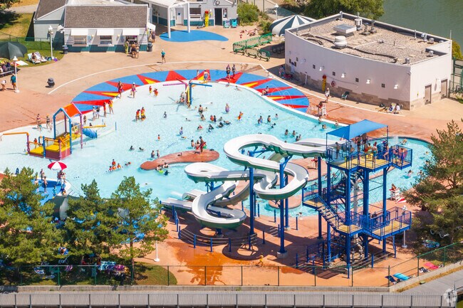 A large festive swimming pool is just minutes from Old Town West.