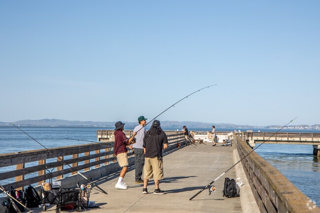 Fishermen flock to McNears Beach near Peacock Gap to catch fresh fish.