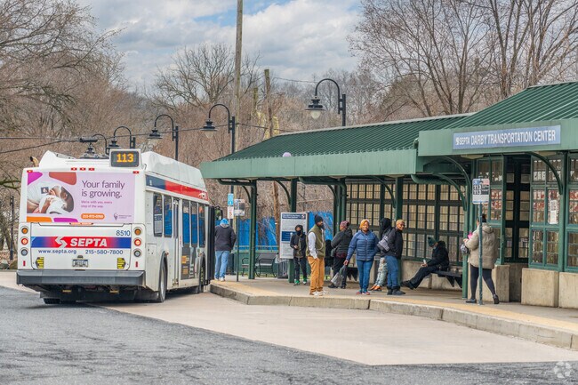 Darby features a transporation center making commuting a breeze.