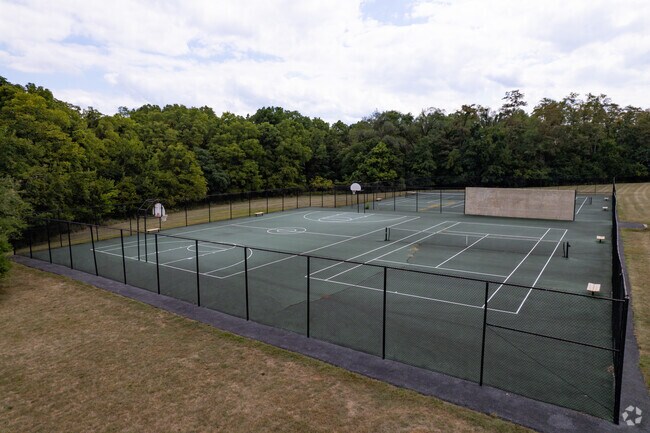 Lamberton Middle School has a large blacktop for tennis and basketball.