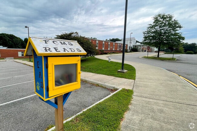 A community free lending library can be found at Falling Creek Middle.