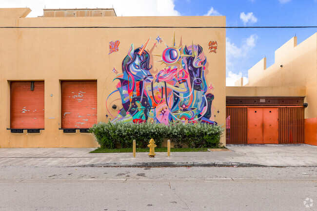 Colorful art can be found on all the buildings of Allapattah's Santa Clara Elementary School.