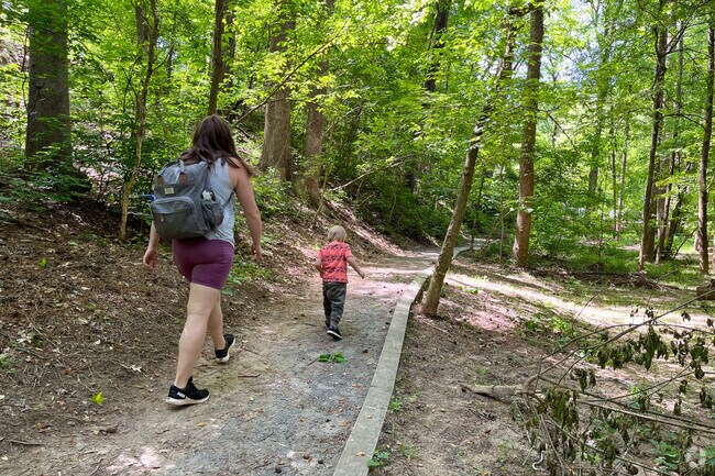 Residents enjoying an afternoon at the Blue Heron Nature Preserve in North Buckhead.