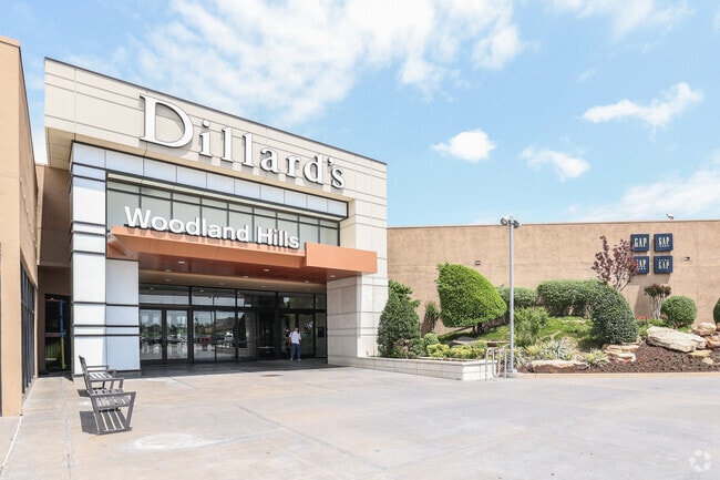 Woodland Hills Mall, Tulsa's premier shopping mall, sits at the edge of Shadow Mountain.