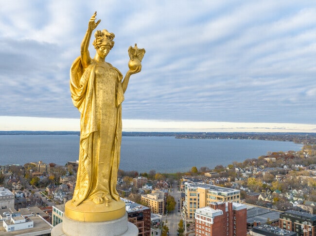 Check out the gilded bronze statue 