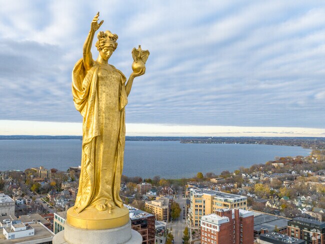 Check out the gilded bronze statue 