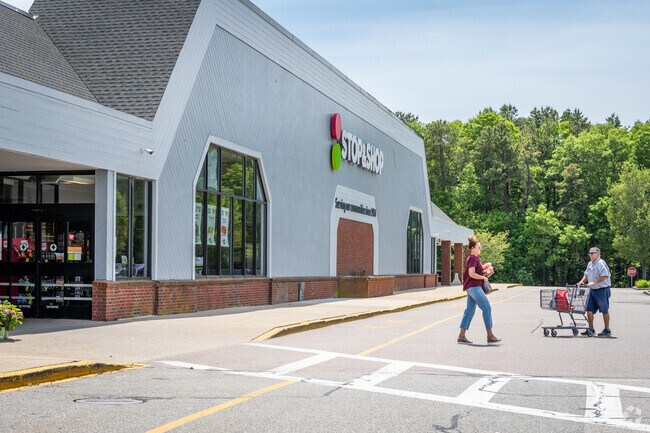 Locals shop for fresh groceries at Stop & Shop in Nichols Corner, RI.