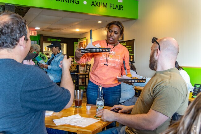 Flavor 91 Bistro seasons their burgers with Ethiopian flavors and uses other meats, like lamb.