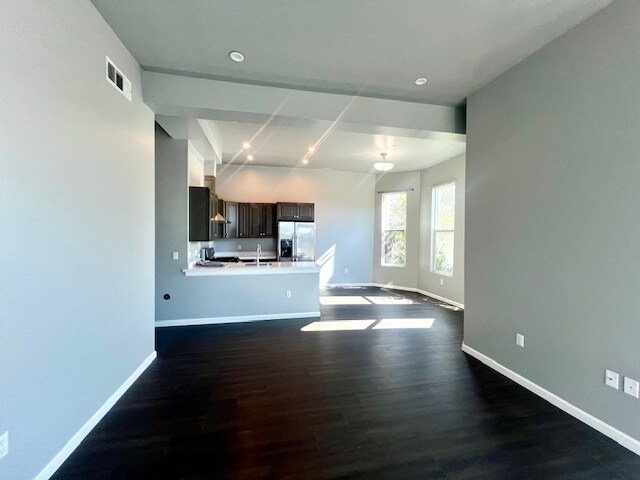 open kitchen with light