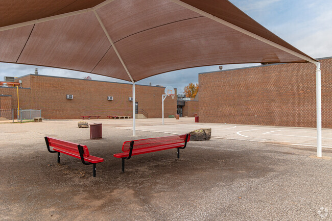 Carl Albert Middle School students can have lunch outdoors on some days.
