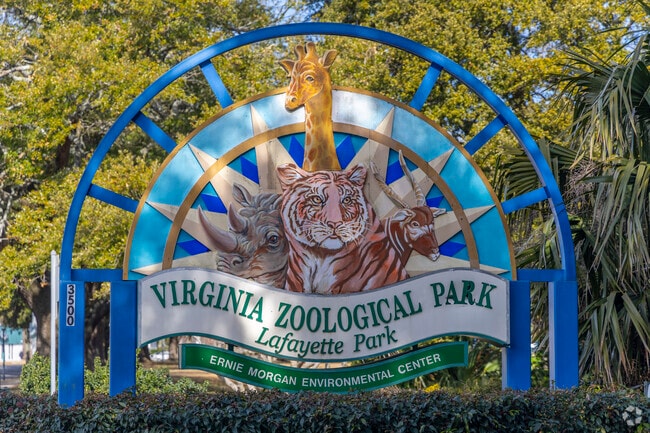 Families frequently explore the Virginia Zoological Park in Colonial Place.