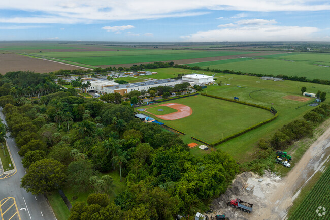 Aerial context of the Archbishop Coleman F. Caroll High School.
