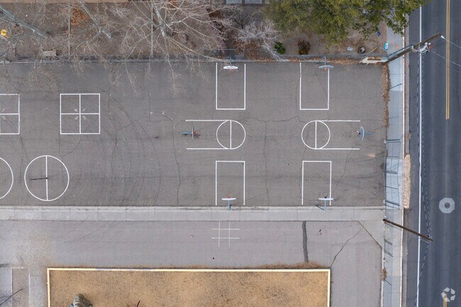 The basketball courts at La Mesa Elementary.