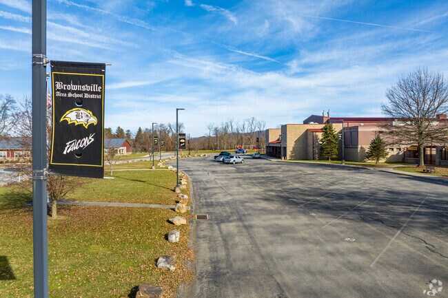 Brownsville Area Middle School has many parking spaces for the many activities that go on here.